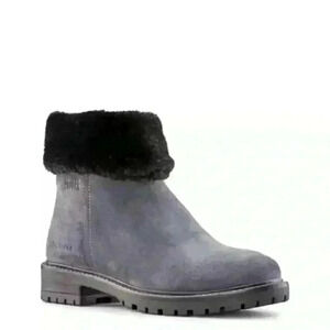 Cougar Women's Faux Fur Suede Kendal Waterproof‎ Gray And Black Winter Boot Sz 9